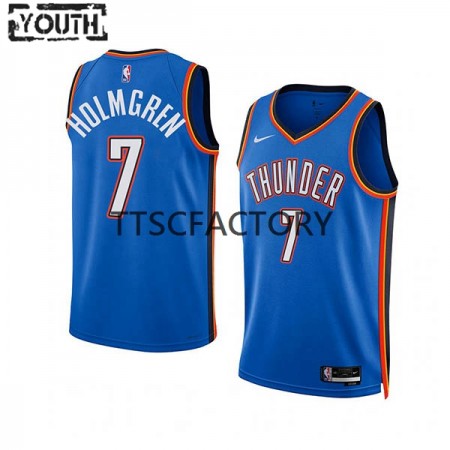 Dres Oklahoma City Thunder Chet Holmgren 7 Nike 2022-23 Icon Edition Plava Swingman - Dječji